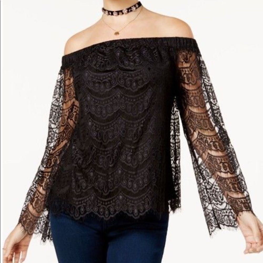 Love, Fire Lace Off The Shoulder Top Sz M(Juniors)